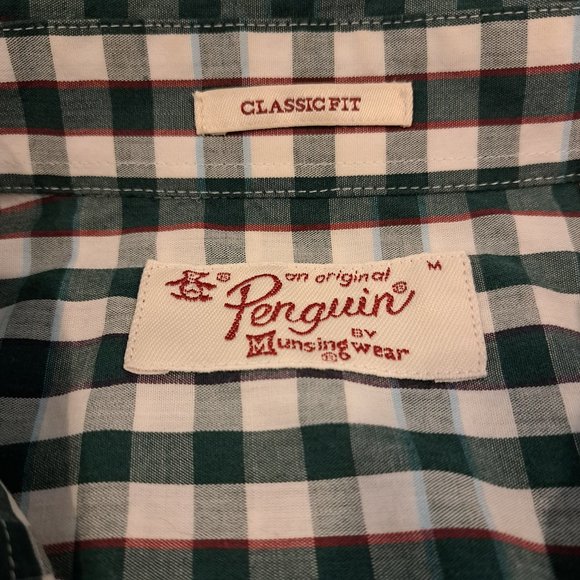 Original Penguin men's medium classic fit long sleeve button down plaid shirt - Picture 5 of 11